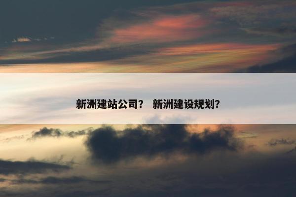 新洲建站公司？ 新洲建设规划？