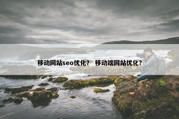 移动网站seo优化？ 移动端网站优化？