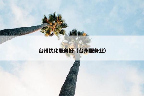 台州优化服务好（台州服务业）