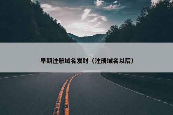 早期注册域名发财（注册域名以后）
