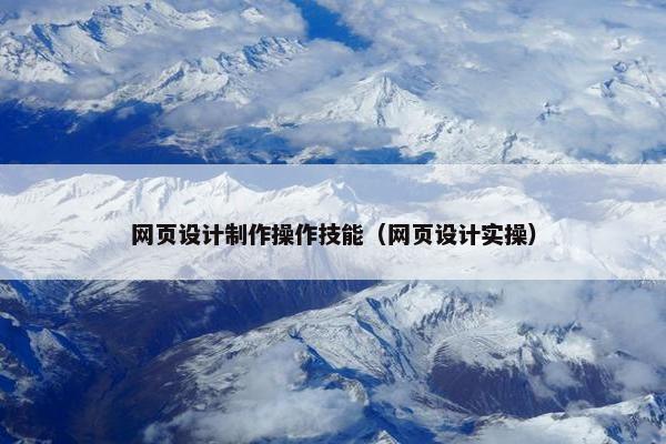 网页设计制作操作技能（网页设计实操）