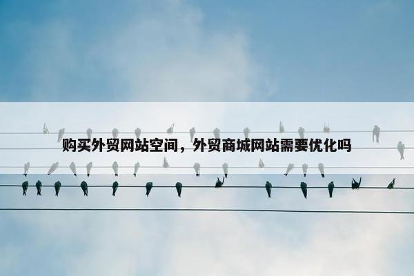 购买外贸网站空间，外贸商城网站需要优化吗