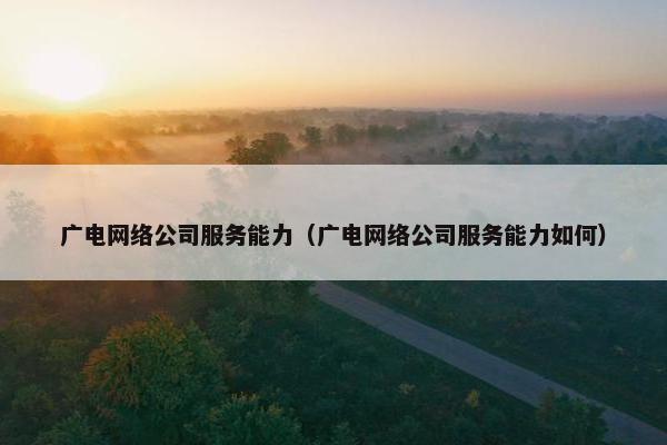 广电网络公司服务能力（广电网络公司服务能力如何）