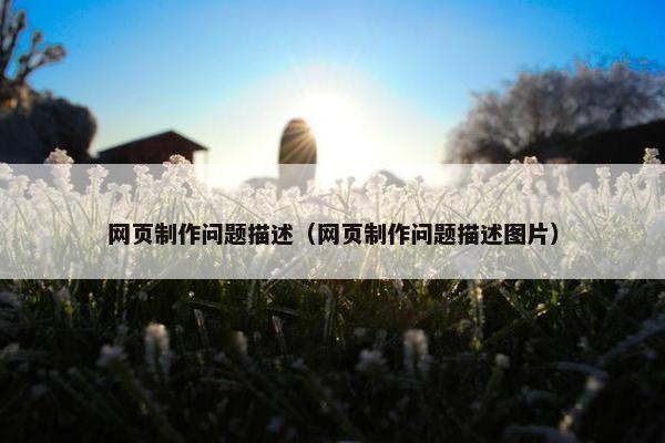 网页制作问题描述（网页制作问题描述图片）