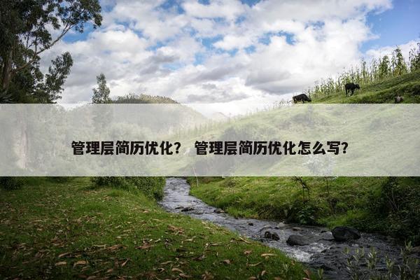 管理层简历优化？ 管理层简历优化怎么写？