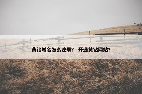 黄钻域名怎么注册？ 开通黄钻网站？