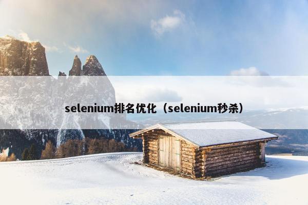 selenium排名优化（selenium秒杀）