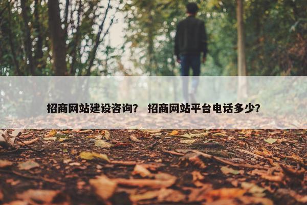 招商网站建设咨询？ 招商网站平台电话多少？