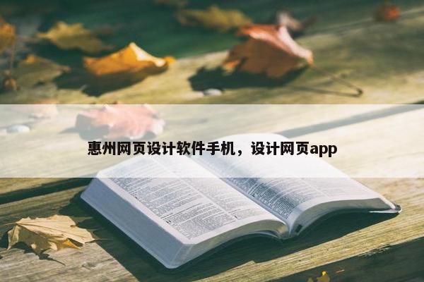 惠州网页设计软件手机，设计网页app