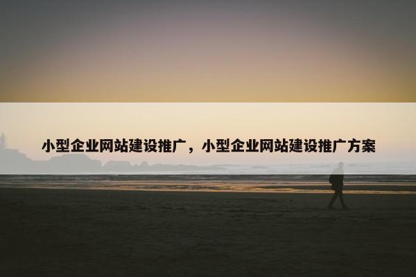 小型企业网站建设推广，小型企业网站建设推广方案