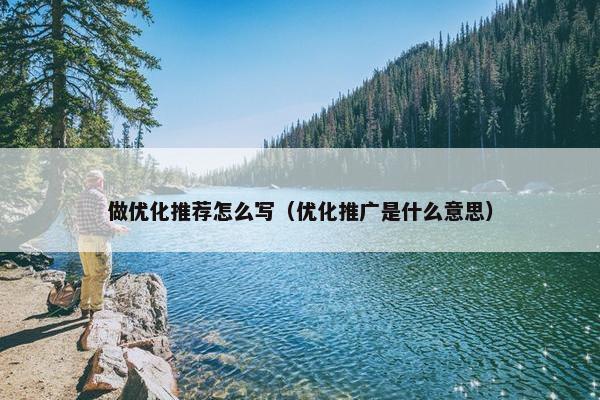 做优化推荐怎么写（优化推广是什么意思）