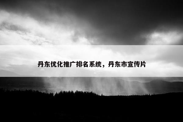 丹东优化推广排名系统，丹东市宣传片