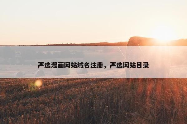 严选漫画网站域名注册，严选网站目录