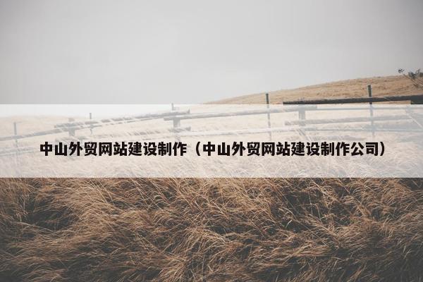 中山外贸网站建设制作（中山外贸网站建设制作公司）