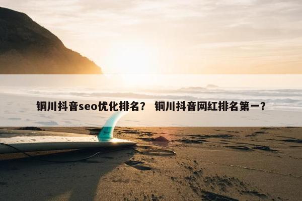 铜川抖音seo优化排名？ 铜川抖音网红排名第一？