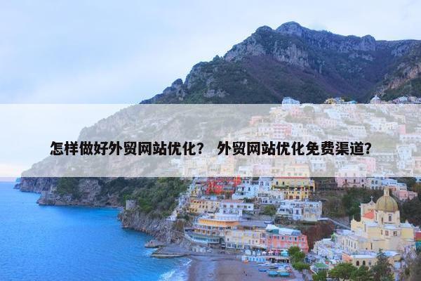怎样做好外贸网站优化？ 外贸网站优化免费渠道？