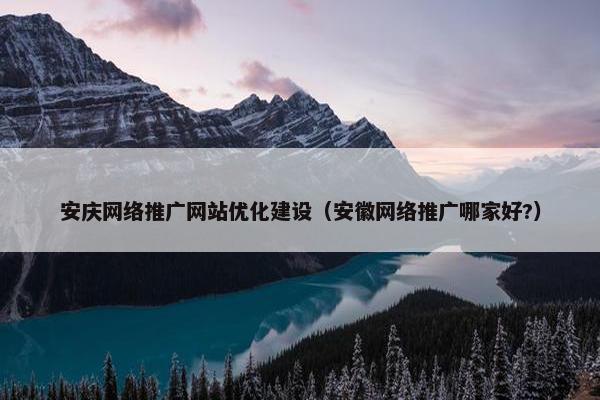 安庆网络推广网站优化建设（安徽网络推广哪家好?）