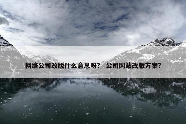 网络公司改版什么意思呀？ 公司网站改版方案？