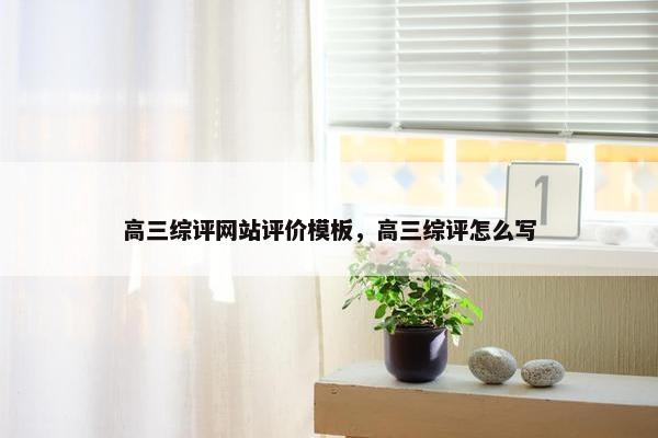 高三综评网站评价模板，高三综评怎么写