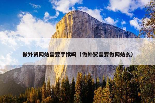 做外贸网站需要手续吗（做外贸需要做网站么）
