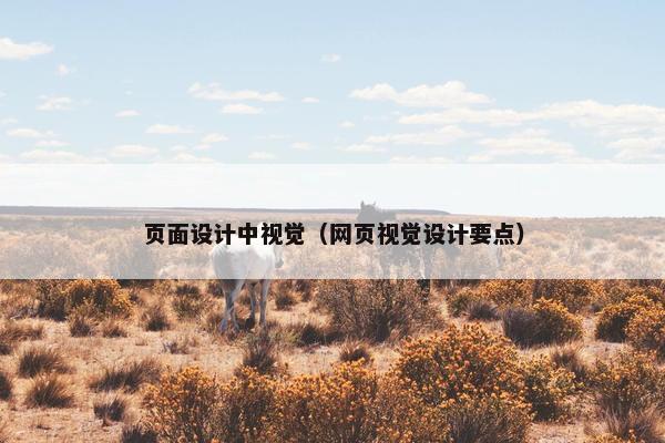 页面设计中视觉（网页视觉设计要点）