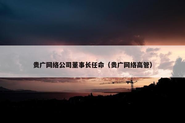 贵广网络公司董事长任命（贵广网络高管）