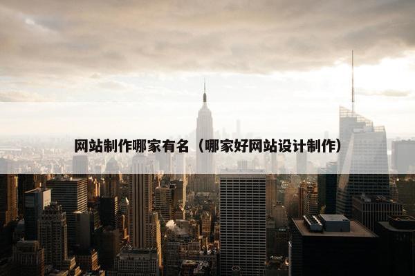 网站制作哪家有名（哪家好网站设计制作）