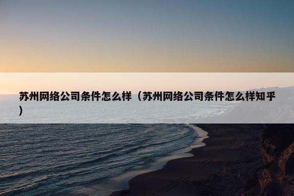苏州网络公司条件怎么样（苏州网络公司条件怎么样知乎）
