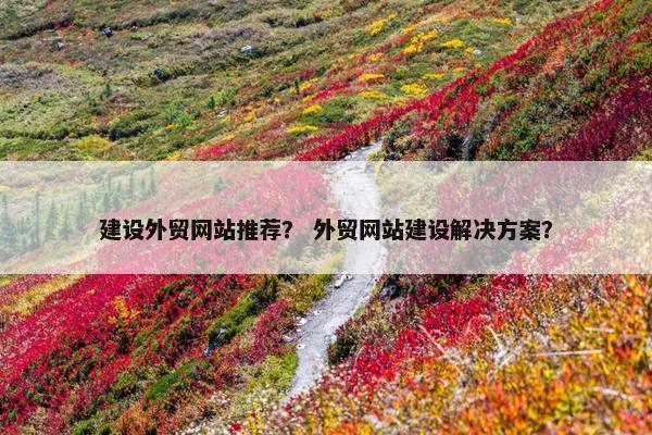 建设外贸网站推荐？ 外贸网站建设解决方案？
