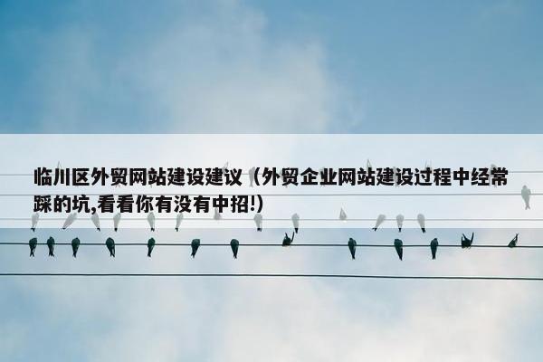 临川区外贸网站建设建议（外贸企业网站建设过程中经常踩的坑,看看你有没有中招!）