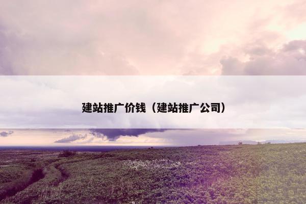 建站推广价钱（建站推广公司）