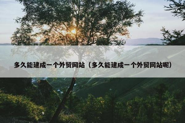 多久能建成一个外贸网站（多久能建成一个外贸网站呢）