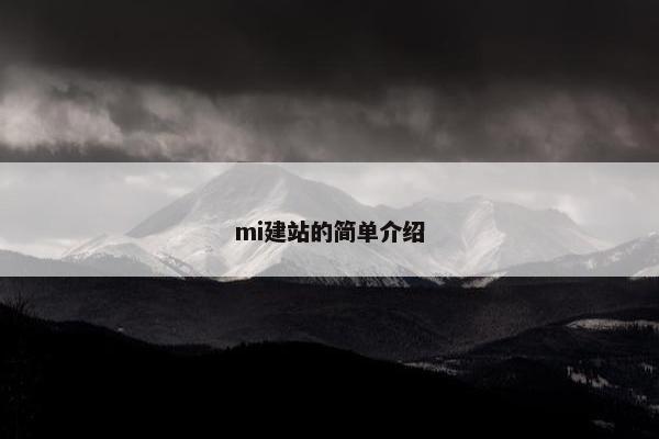 mi建站的简单介绍