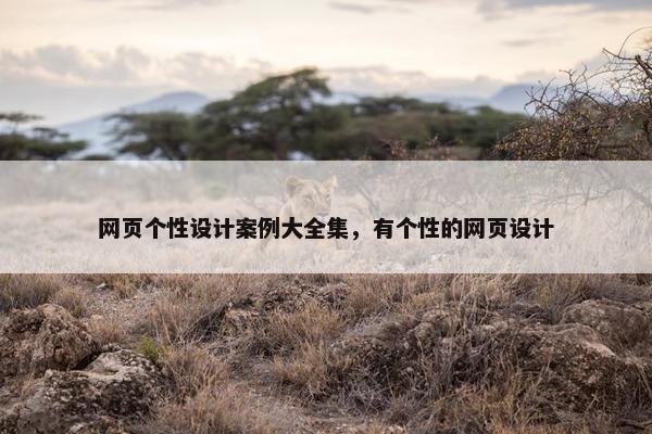网页个性设计案例大全集，有个性的网页设计