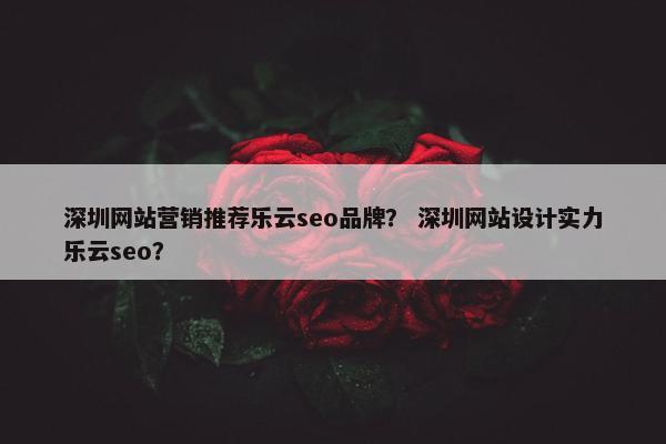 深圳网站营销推荐乐云seo品牌？ 深圳网站设计实力乐云seo？