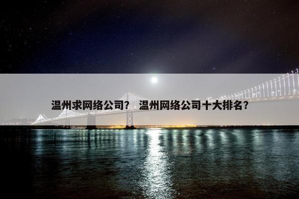 温州求网络公司？ 温州网络公司十大排名？