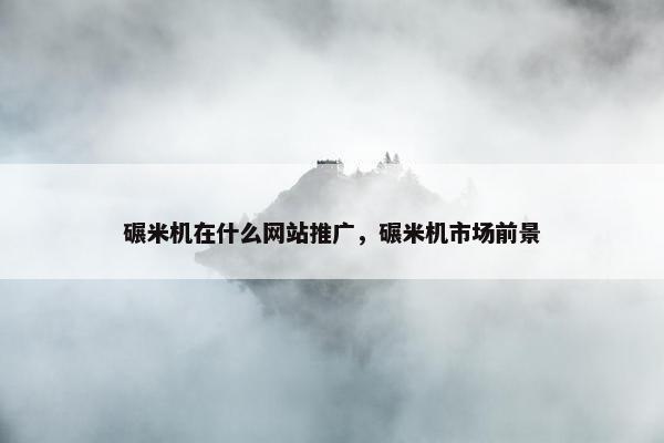 碾米机在什么网站推广，碾米机市场前景
