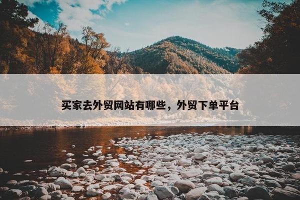 买家去外贸网站有哪些，外贸下单平台