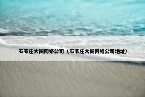 石家庄大圈网络公司（石家庄大圈网络公司地址）