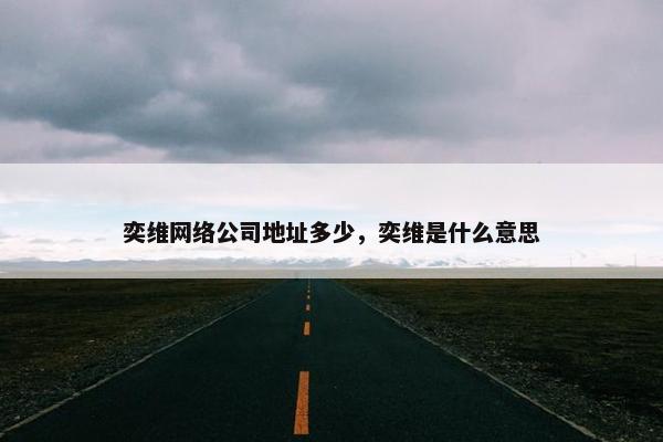 奕维网络公司地址多少，奕维是什么意思