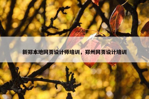 新郑本地网页设计师培训，郑州网页设计培训