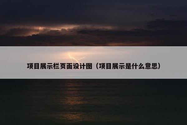 项目展示栏页面设计图（项目展示是什么意思）