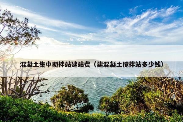 混凝土集中搅拌站建站费（建混凝土搅拌站多少钱）