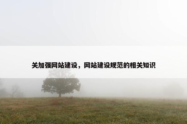 关加强网站建设，网站建设规范的相关知识