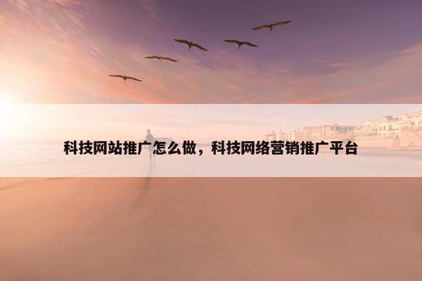 科技网站推广怎么做，科技网络营销推广平台