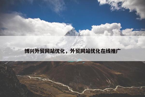 博兴外贸网站优化，外贸网站优化在线推广