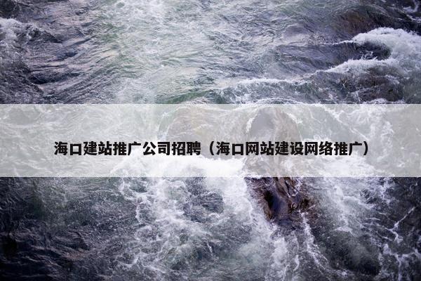 海口建站推广公司招聘（海口网站建设网络推广）