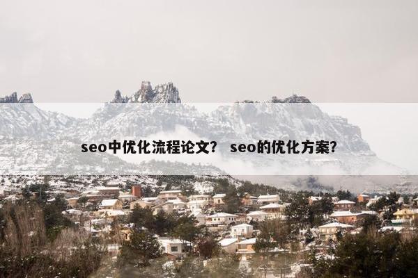 seo中优化流程论文？ seo的优化方案？