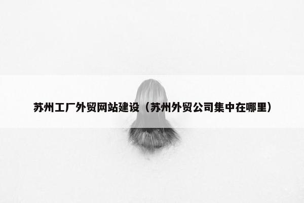 苏州工厂外贸网站建设（苏州外贸公司集中在哪里）