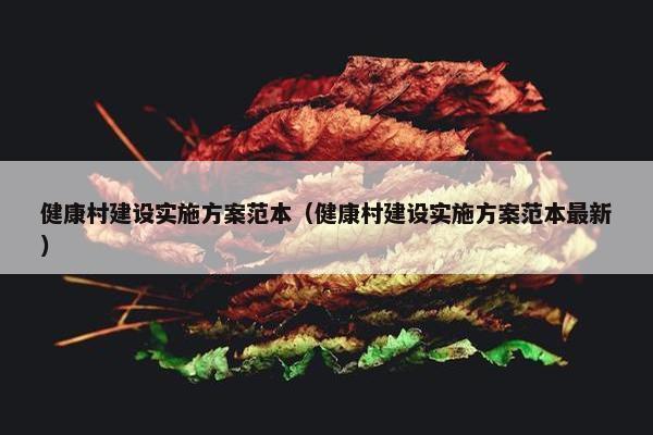 健康村建设实施方案范本（健康村建设实施方案范本最新）